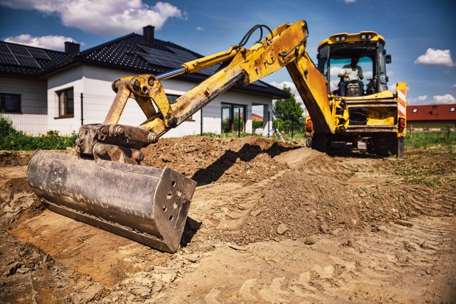 Excavator pool installation project