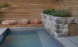 interlocking stone patio pool