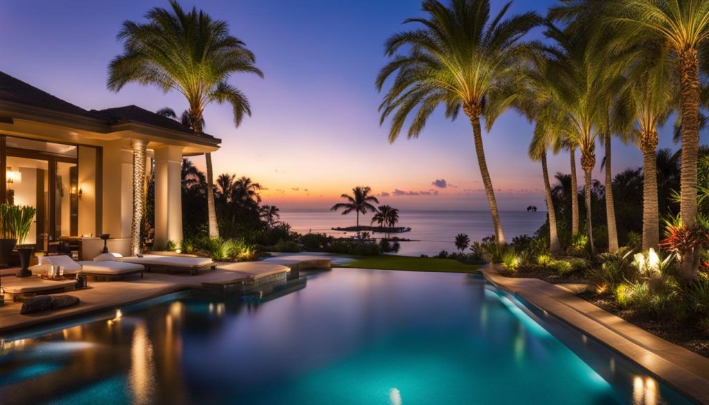 Luxury pool with custom lighting