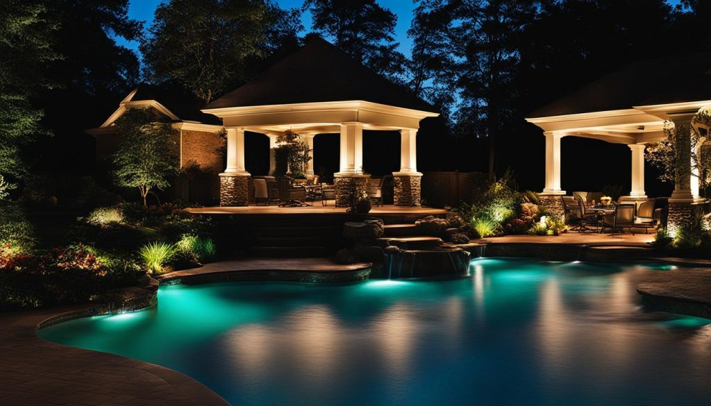 Poolside Lighting Installation