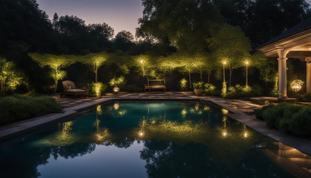 enchanting poolside lighting