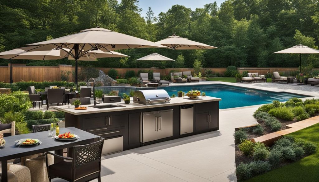 Functional outdoor cooking area