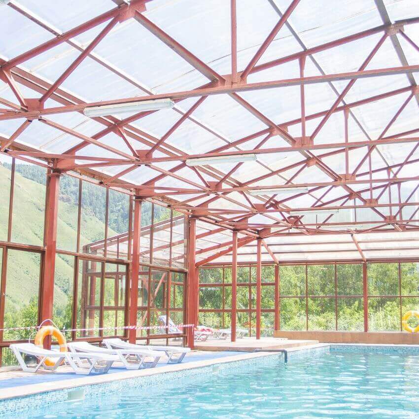 Pool roofing installation